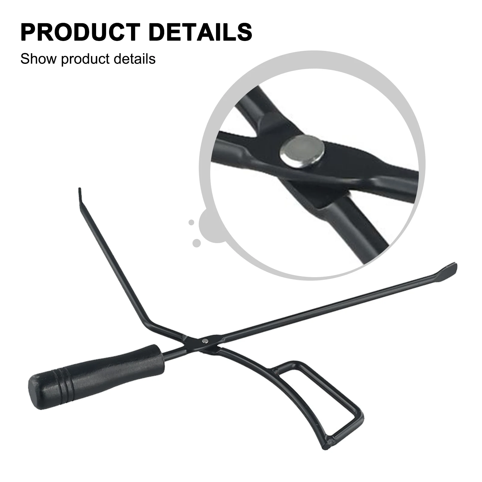 

Зажим для угля для барбекю, черный, из высокотемпературной стали, нескользящий, для пикника и кемпинга, длинный, типа «утиный клюв»