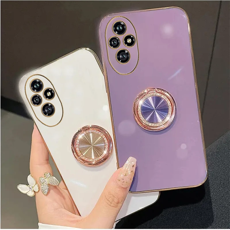 For Honor200 Diamond Bling Ring Holder Case On For Huawei Honor 200 Stand Cover