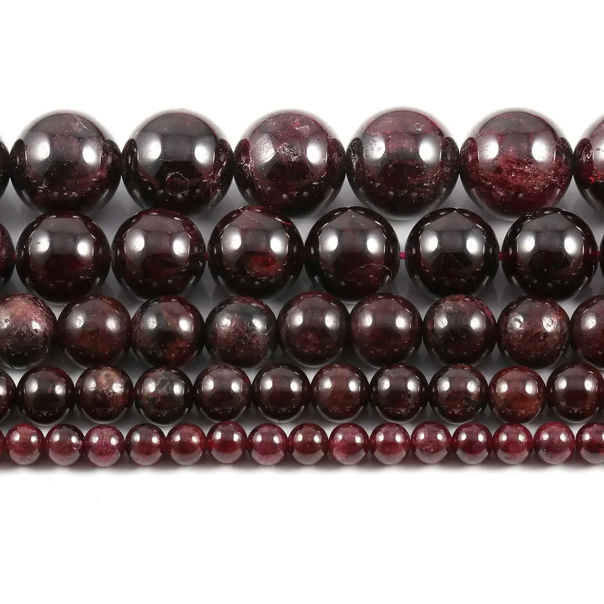 Natural stone beads Dark Red Garnet 4/6/8/10/12mm Round Ball loose beads for Jewelry Making Necklace DIY Bracelets Accessories