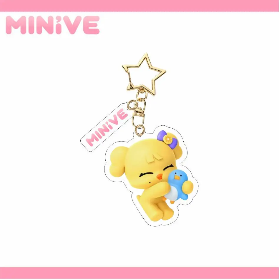 IVE MINIVE Cartoon Figure Pendant Keychain WonYoung CHERRY YuJin GANGANJI Anime HD Acrylic Keyring DIVE LEESEO LIZ Fans Gifts