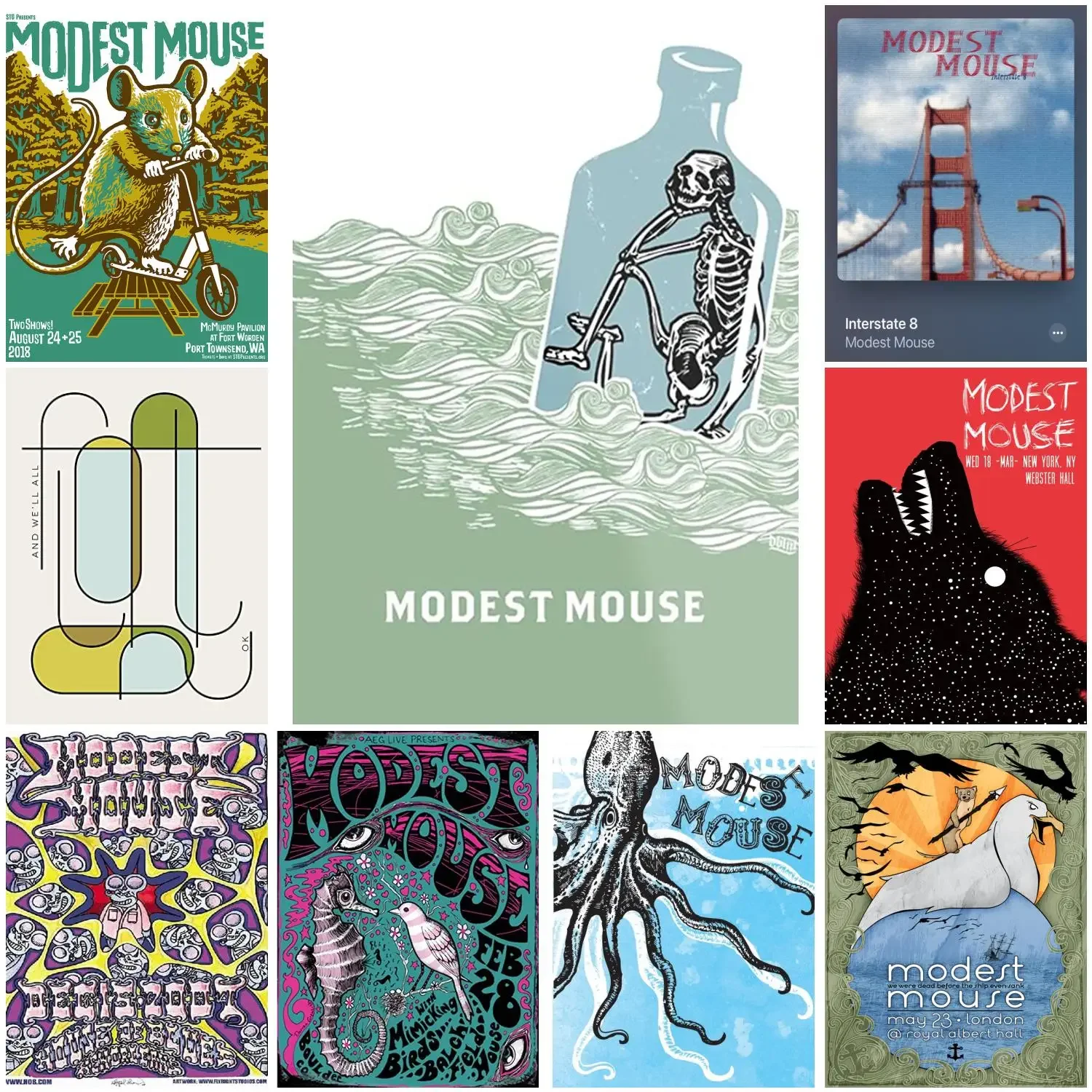 modest mouse band Poster Prints Wall Art Canvas Painting Poster For Modern Family Living Room Home Decor