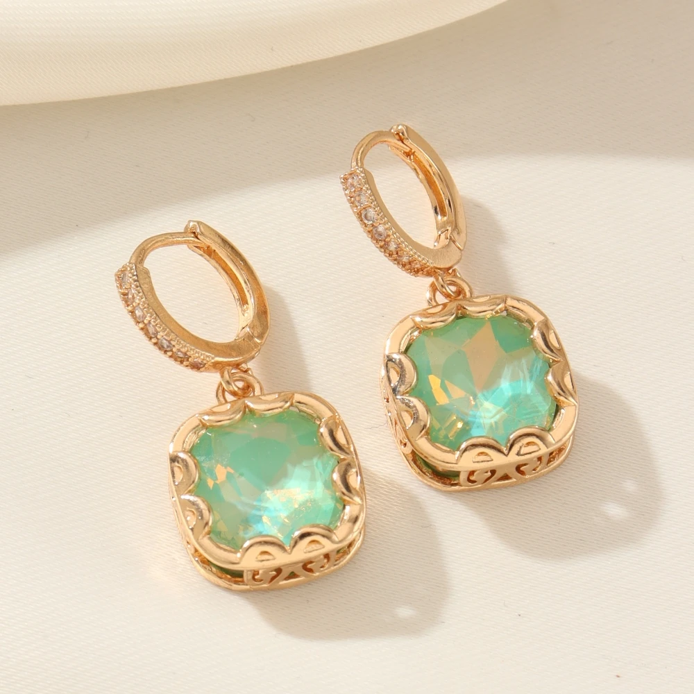 

Square Shape imitation Crystal Dangle Earrings for Women Fashion Zirconia Drop Earring Wedding Party Jewelry Accessories