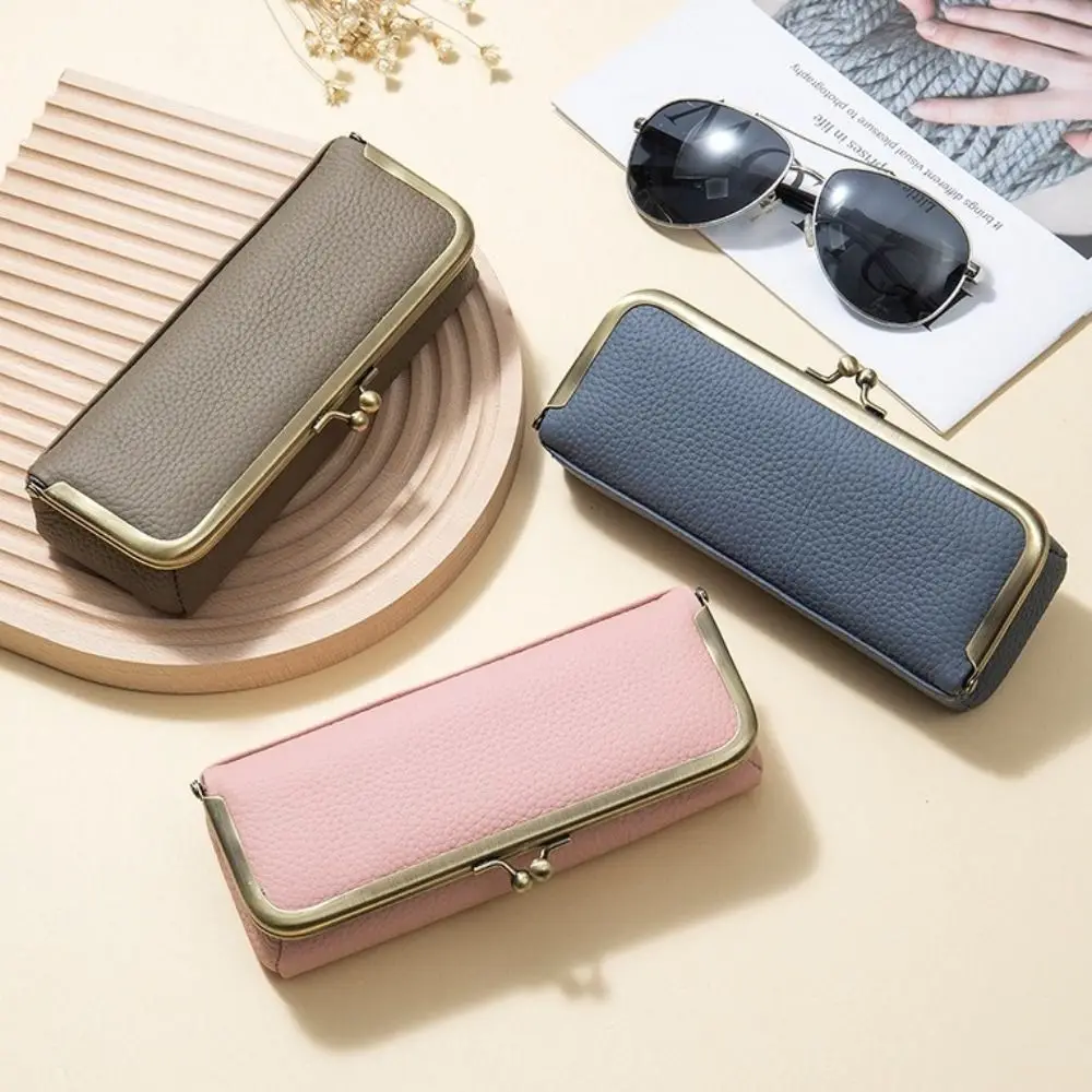 

Genuine Leather Glasses Boxes Holder Automatic Closing Luxury Eyewear Organizer Spacious Multifunctional Sunglasses Storage Case