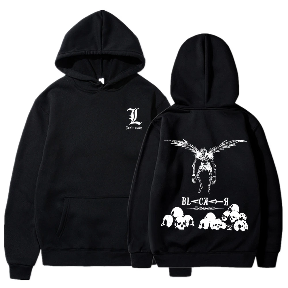 Death Note Anime Hoodies Men Women Ryuuku Skeleton Print Y2k Sweatshirts Gothic Harajuku Manga Pullover Hip Hop Streetwear Autum