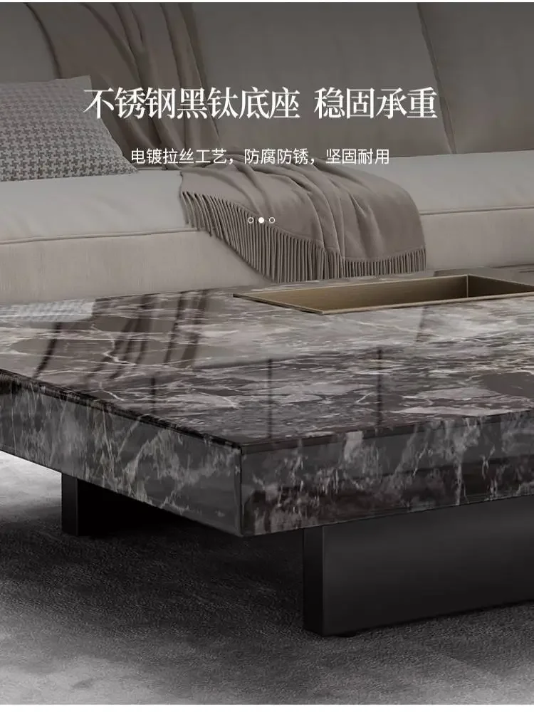 

Personalized coffee table, Italian minimalist square rock slab, coffee table living room home light luxury modern simple large