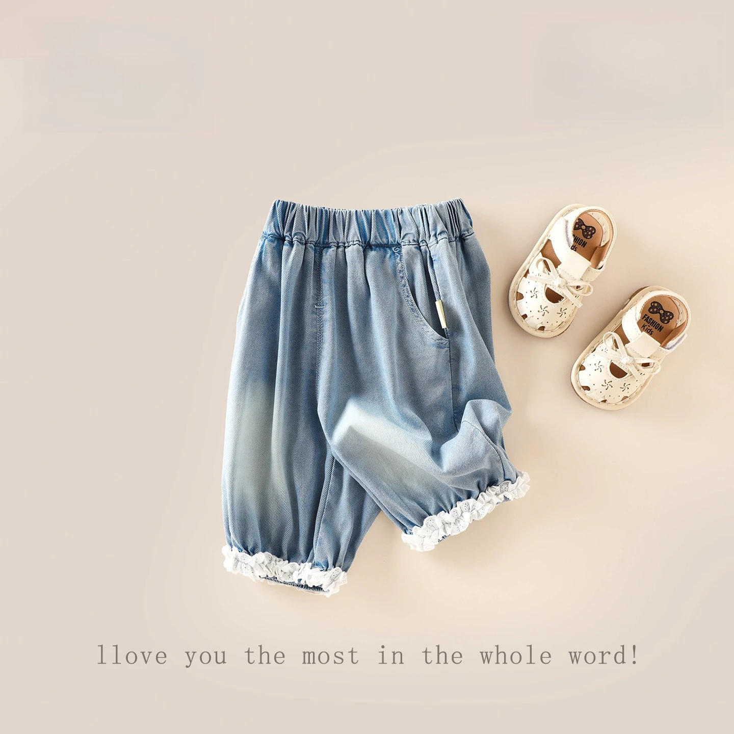 Girls' Jeans 2026 Summer New Cropped Pants Women's Treasure Summer Light Blue Versatile Pants