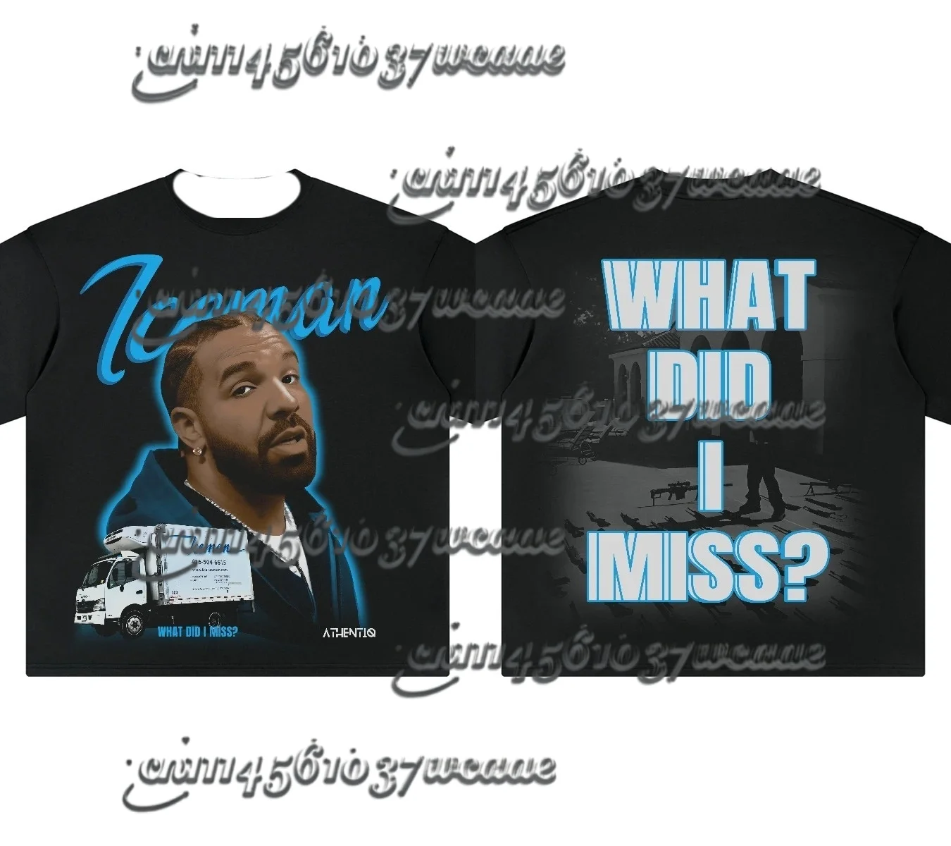 Drake Iceman Merch T-shirt Blue Iceman Black Tee Oversized Streetwear Y2k Short Sleeve Female Male Clothing Tee Family Matching