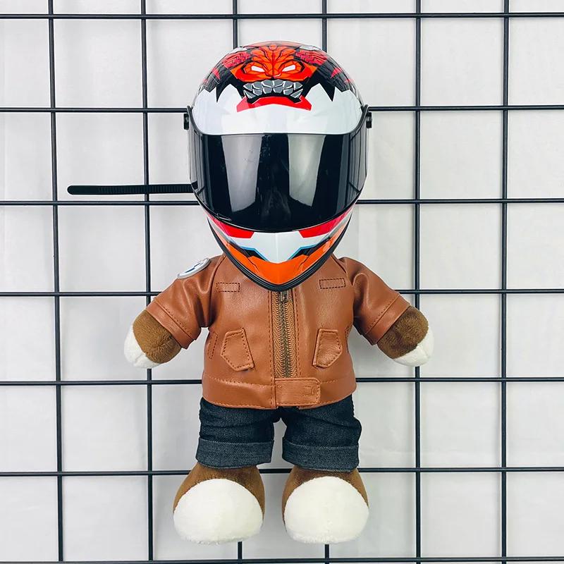 

Гоночный шлем, маленькая модель мотоцикла, украшение для мотоцикла, багажник, подвеска, кукла, украшение для дома, коллекция, шлем медведя