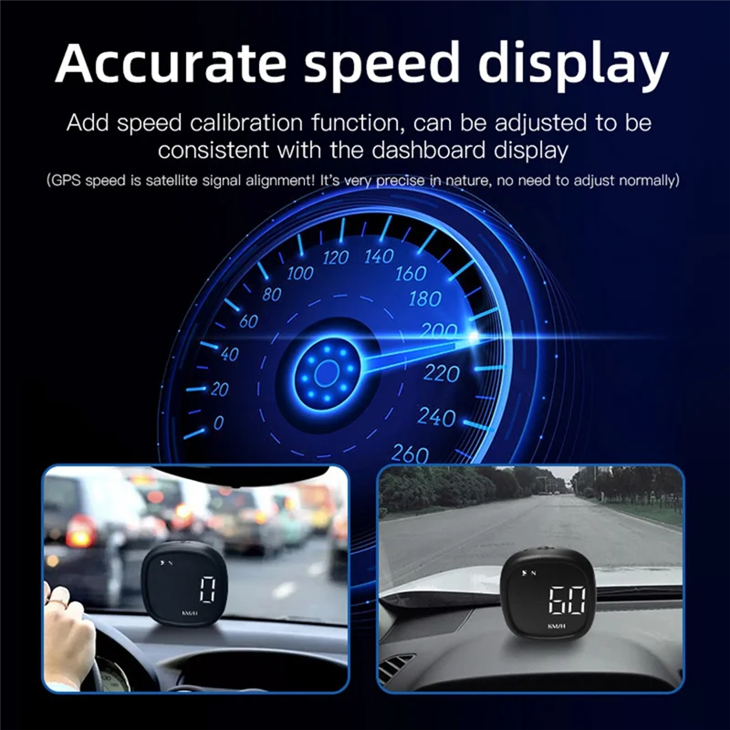 M30 Universal HUD GPS Speedometer Car Clock Electronic Compass Green Light Fatigue Driving Reminder for Car Motorcycle