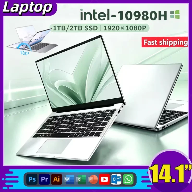 2026 I9 Windows 11 Laptop Intel CORE I9-10980HK Notebook 14.1 Inch 16GB RAM 1TB 2TB SSD 1920*1080HD Gaming Laptops Pc Gamer