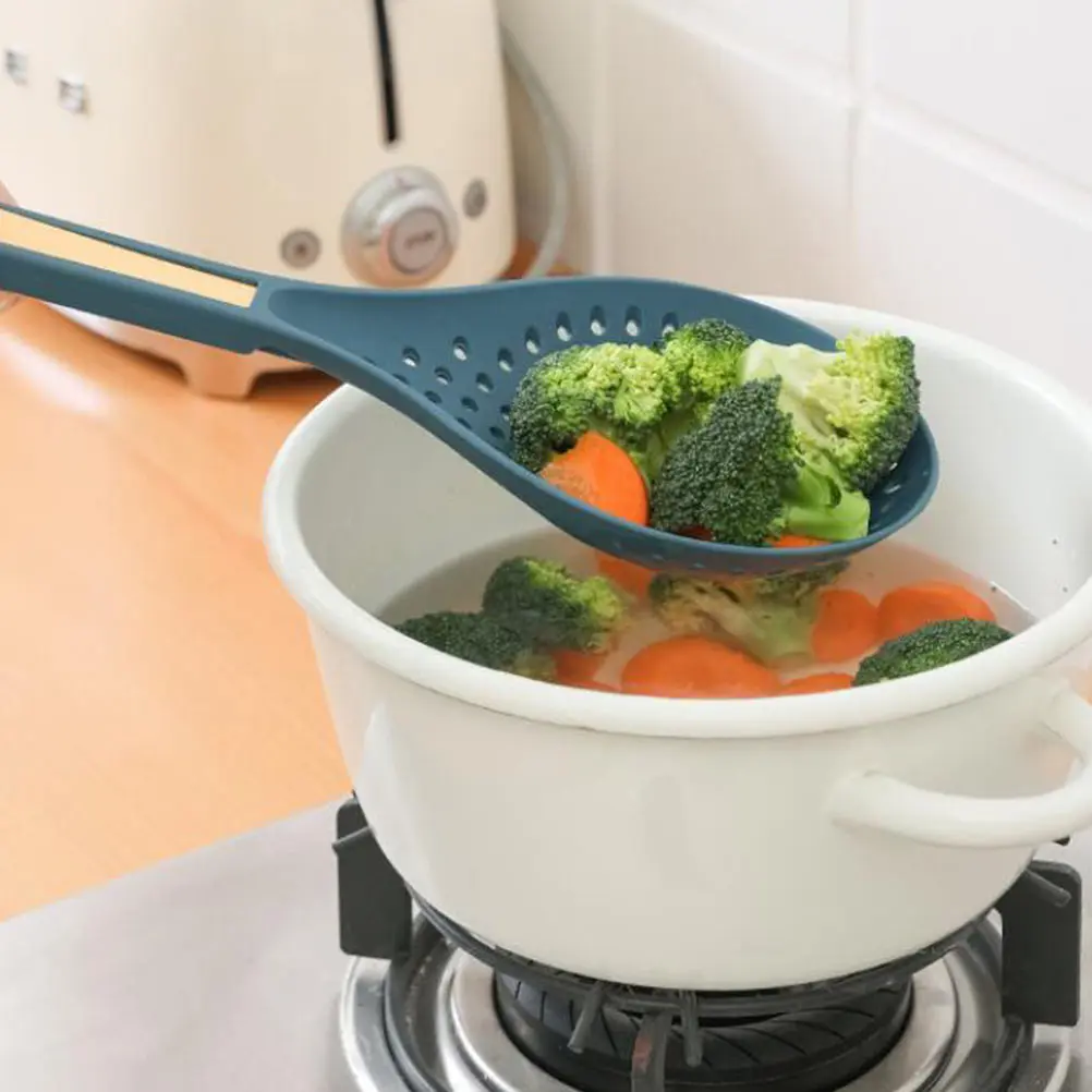 

2pcs Yellow Blue Noodle Colander Spoon Lightweight Food Strainer For Kitchen Cooking Spaghetti Server Portable Kitchen Utensil