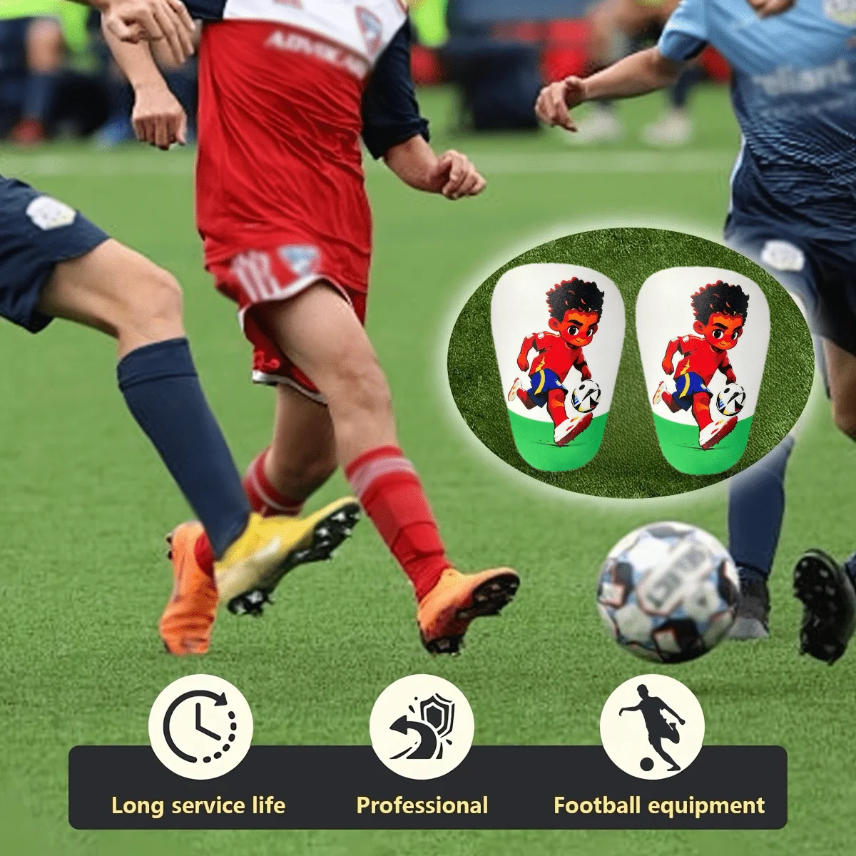 1Pair Soccer Leg Pads - Training Shin Guards for Kids & Adults - Foot Protection Equipment for Soccer