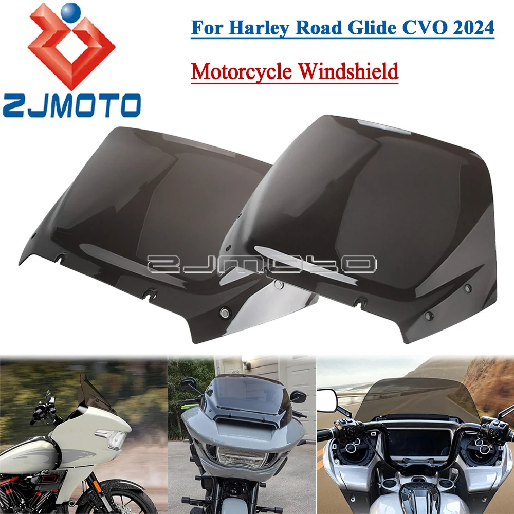 Wave Up Flip Wind Direction Windshield For Harley Road Glide CVO 2024 Motorcycle Fairing Windscreen Wind Deflector Air Spoiler