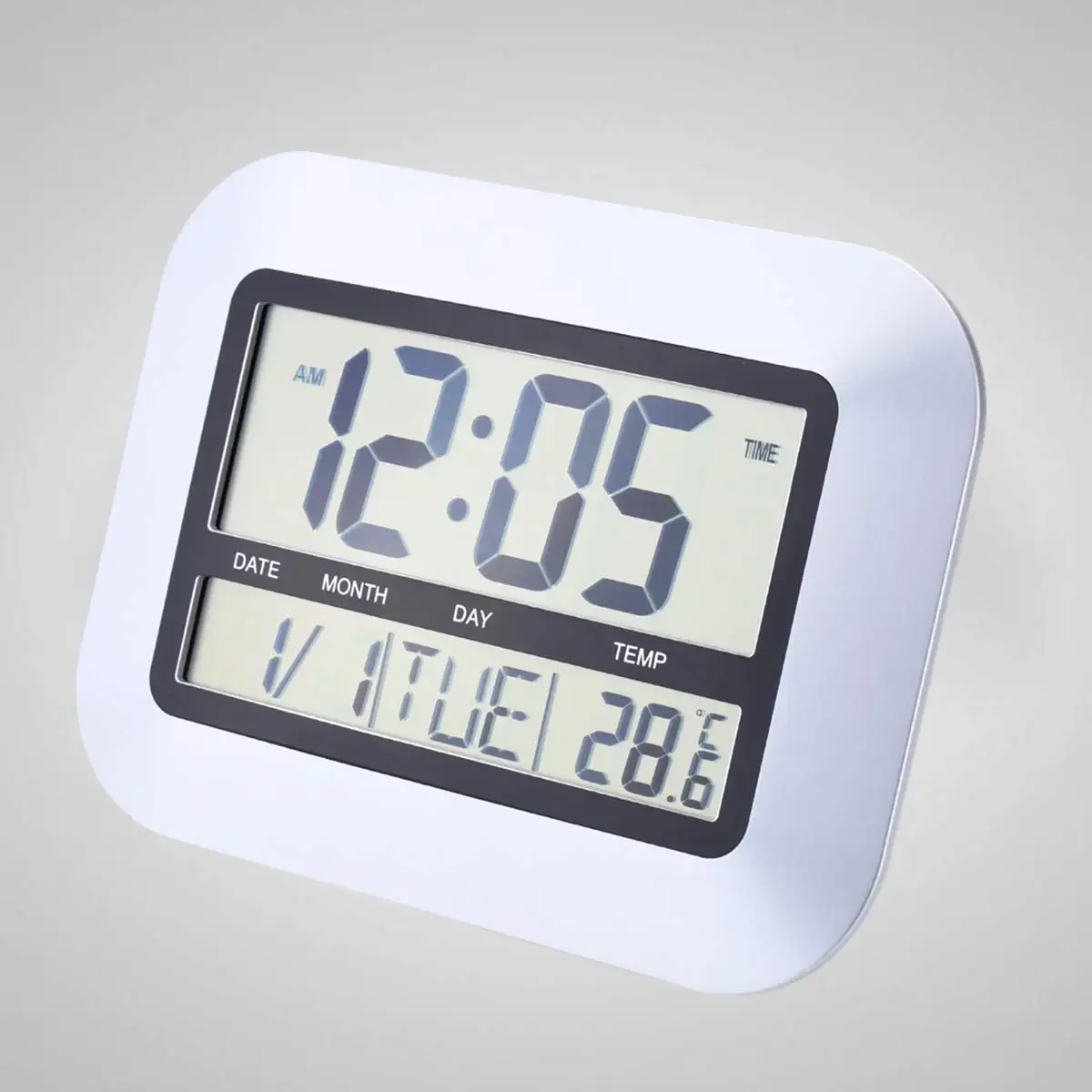 

Digital Clock Temperature Humidity Alarm Snooze Calendar Week Display Table Wall Mount Thermometer Hour Home Office Bedroom