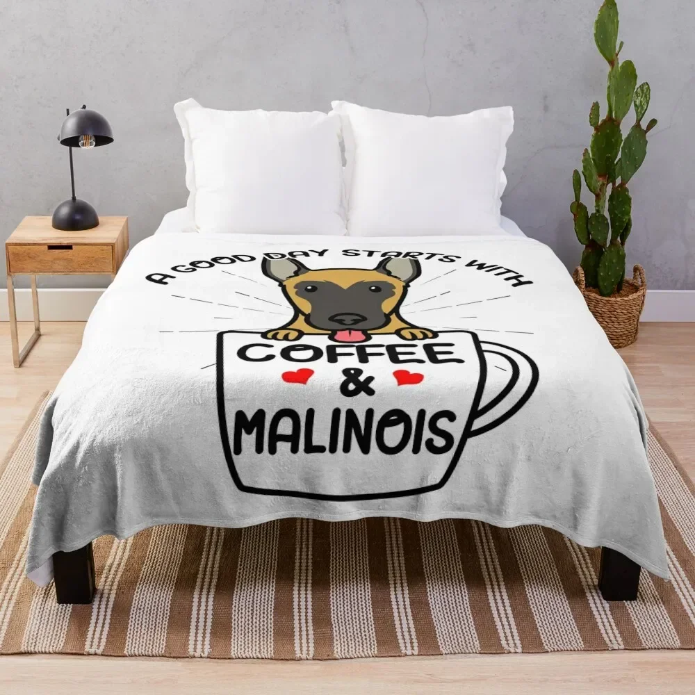 

Malinois Dog Belgian Shepherd Belgian Sheepdog Throw Blanket Thin Soft Blanket for Summer Night Sleeping