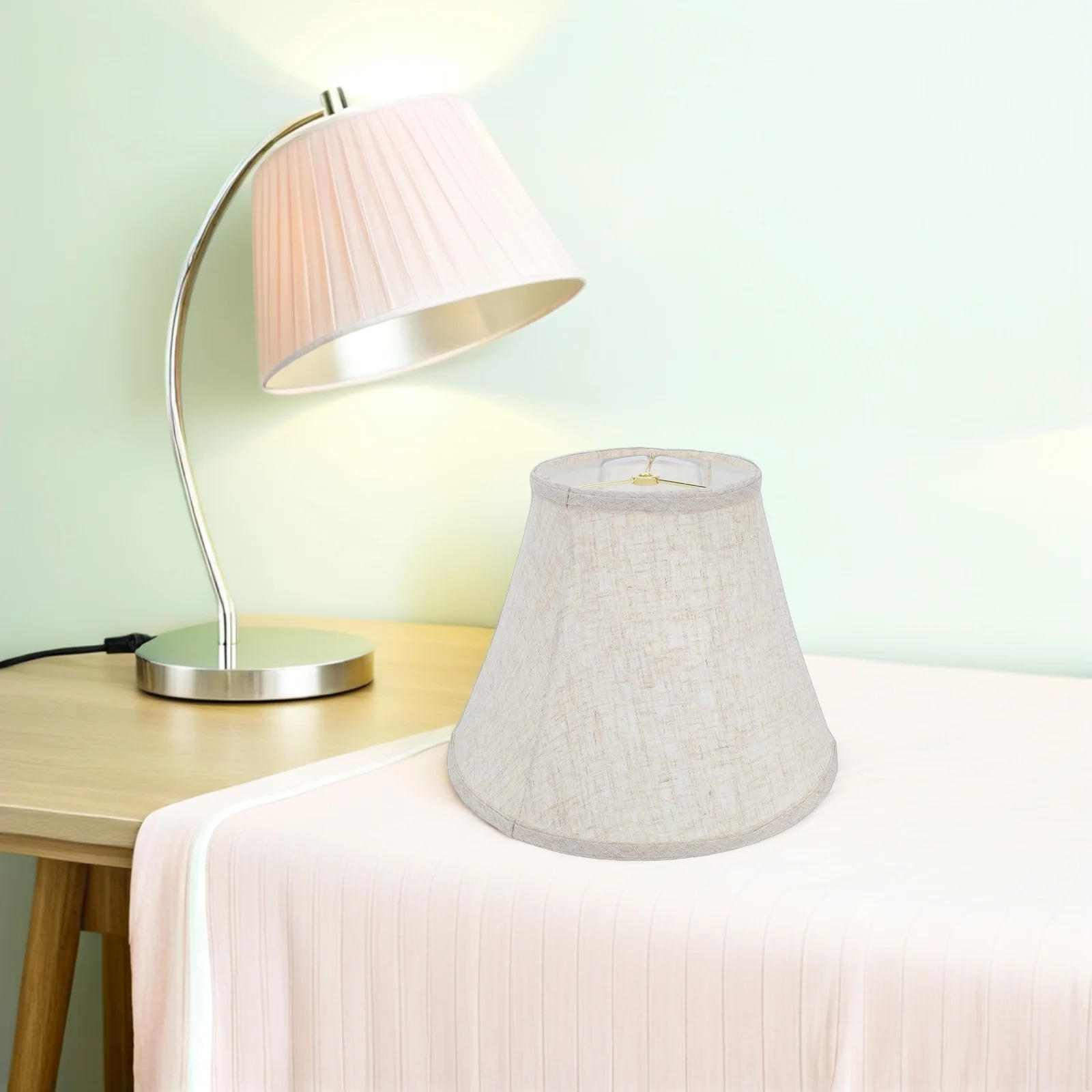 

13x9x7 Inch Foldable Linen Bell Lamp Shade Tapered Design for Table Floor Wall Lights Decorative Living Room Bedroom Kitchen
