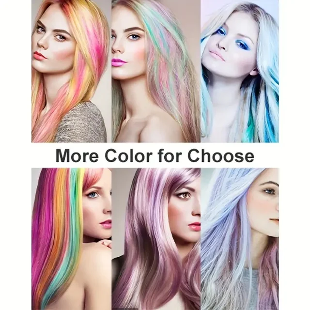 22Inch Colored Party Synthetic Clip in Hair Extensions for Girls Multi-colors Long Straight Hair Rainbow Hairpieces 6