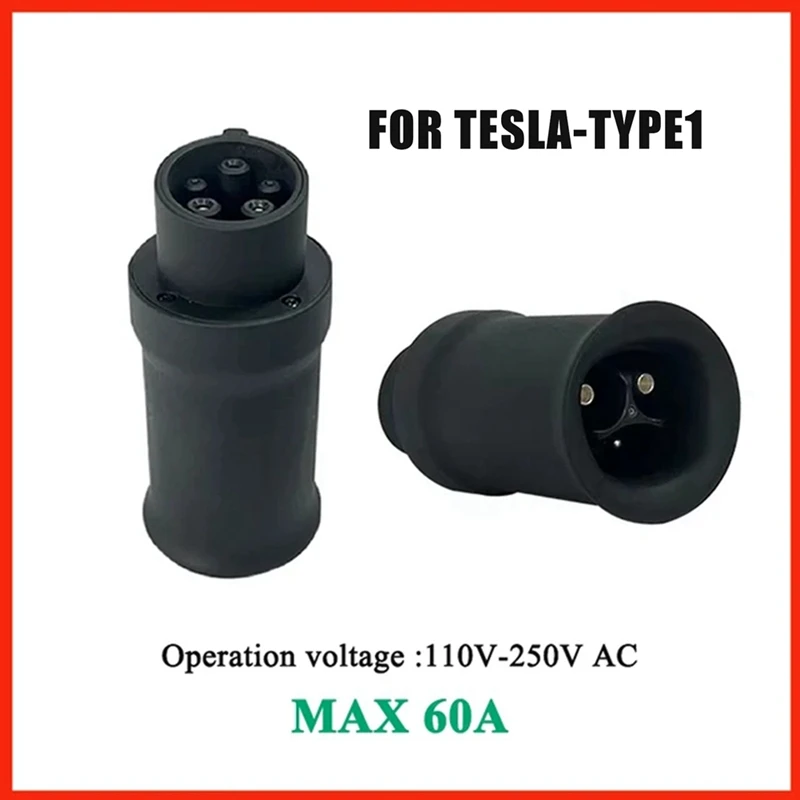 60A For Tesla To Type1 Adaptor For SAEJ1772 Type1 Vehicles Charging For Tesla To J1772 Electric Vehicle Charger Adapter Durable