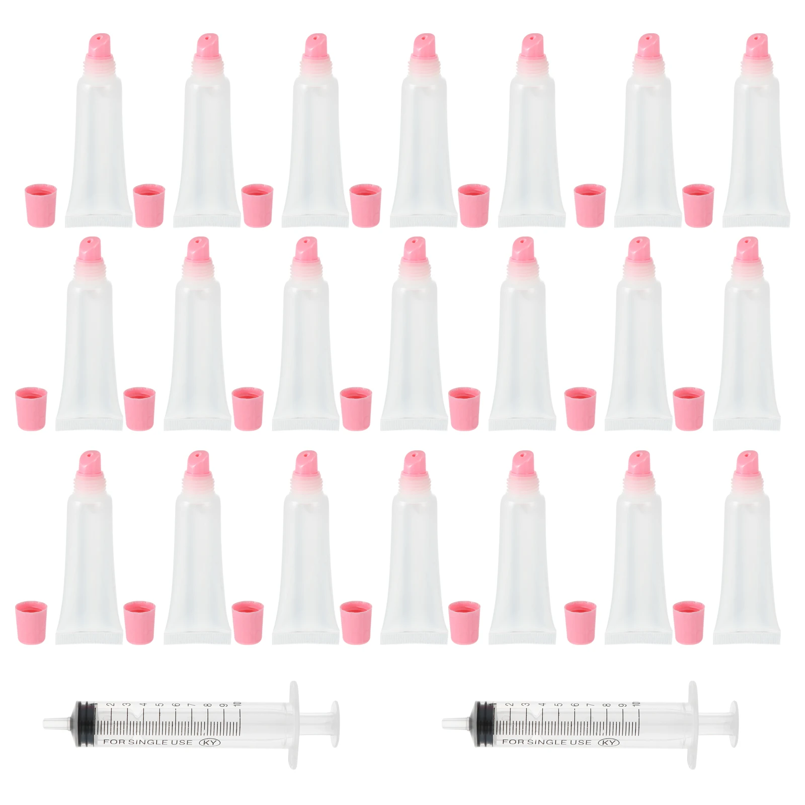 

40pcs 10Ml Empty Lip Gloss Tubes Leakproof Reusable Portable Makeup Sample Containers For Diy Cream Lotion Dispenser Refillable