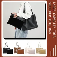 Fashion Women PU Shoulder Bag Large Capacity Trendy Tote Handbag with Pouch Chic Hobo Bag Commuting Work Lightweight