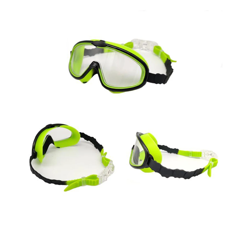 Waterproof Silicone Swimming Goggles for Kids Big Frame HD Swim Glasses, Anti-Fog Eyewear Swim Accessories