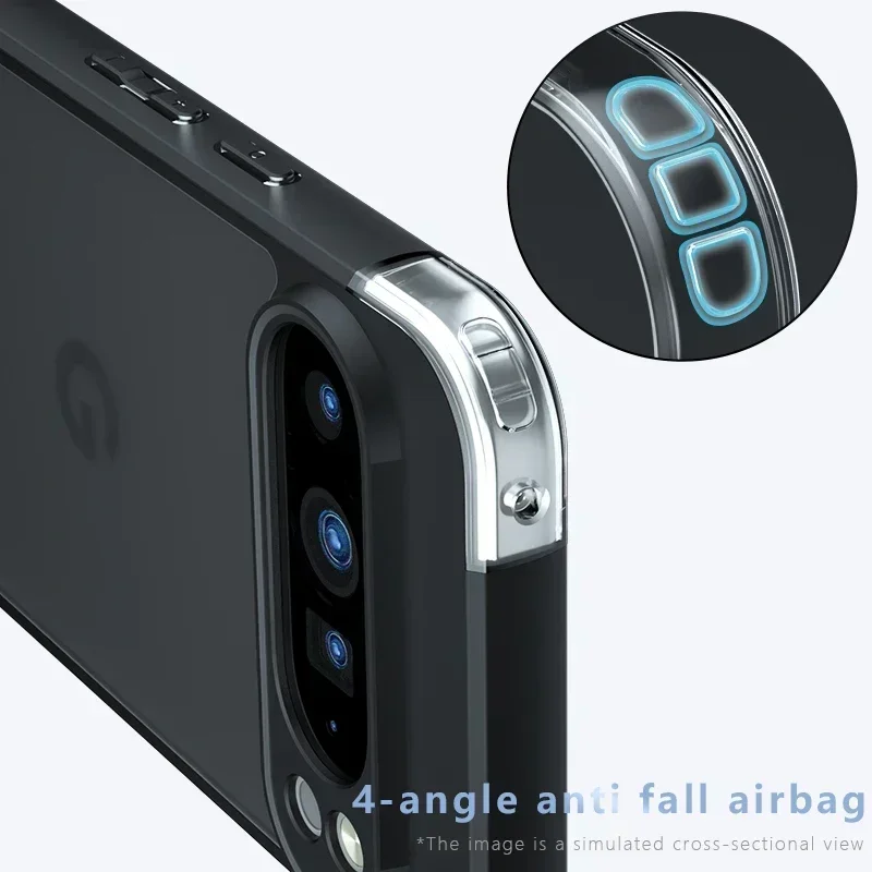 Luxury Matte Armor Phone Case for Google Pixel 11 10 9 8 Pro XL 7 6 9A 8A 7A 6A Hard Frosted Shockproof Cover for Pixel 11Pro