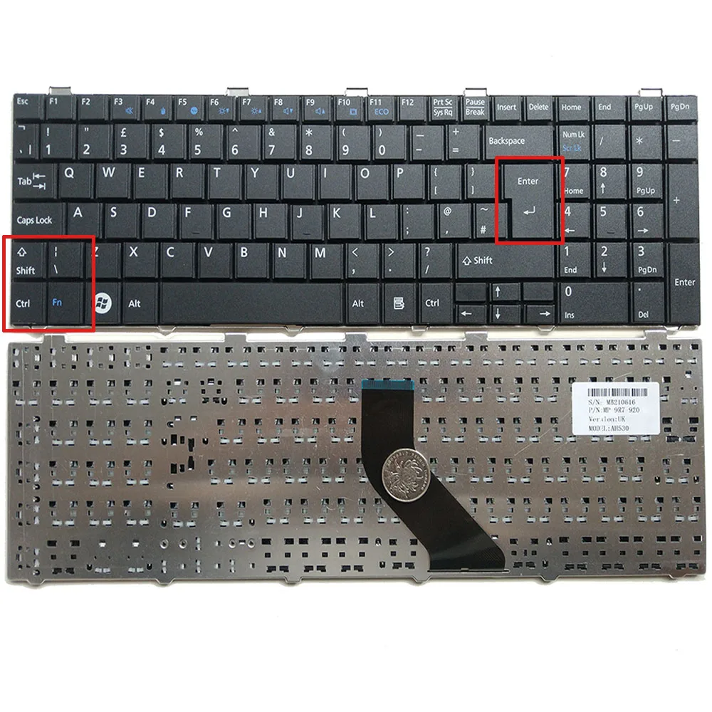 

UK Laptop Keyboard For Fujitsu Lifebook A530 A531 AH530 AH531 NH751 -UK Layout
