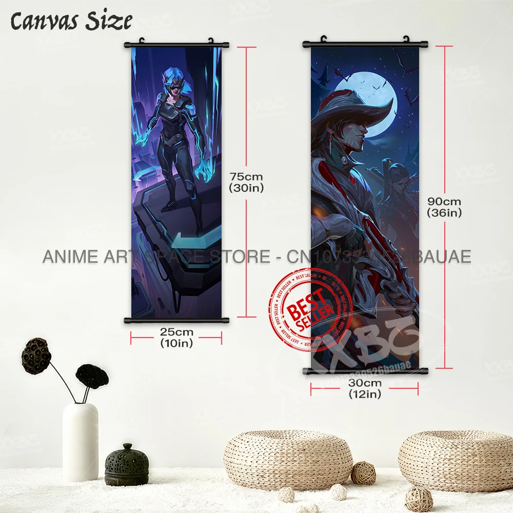 Valorant Hängendes Gemälde Neon Astra Hot Game Poster Sova Home Decor Cypher Scrolls Bild Breach Wandkunstwerk Reyna Tapete – Detail 5