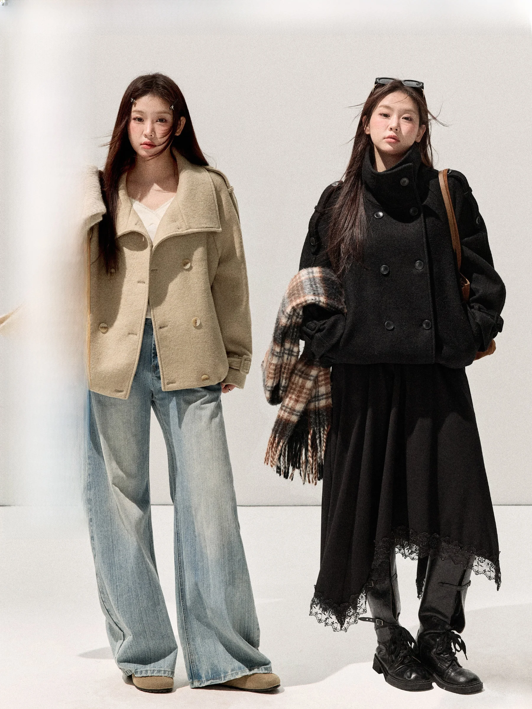 

Пальто-куртка JULULOOK Studio "Fluffy Daily" больших размеров, свободного кроя, из шерсти, верхняя одежда больших размеров