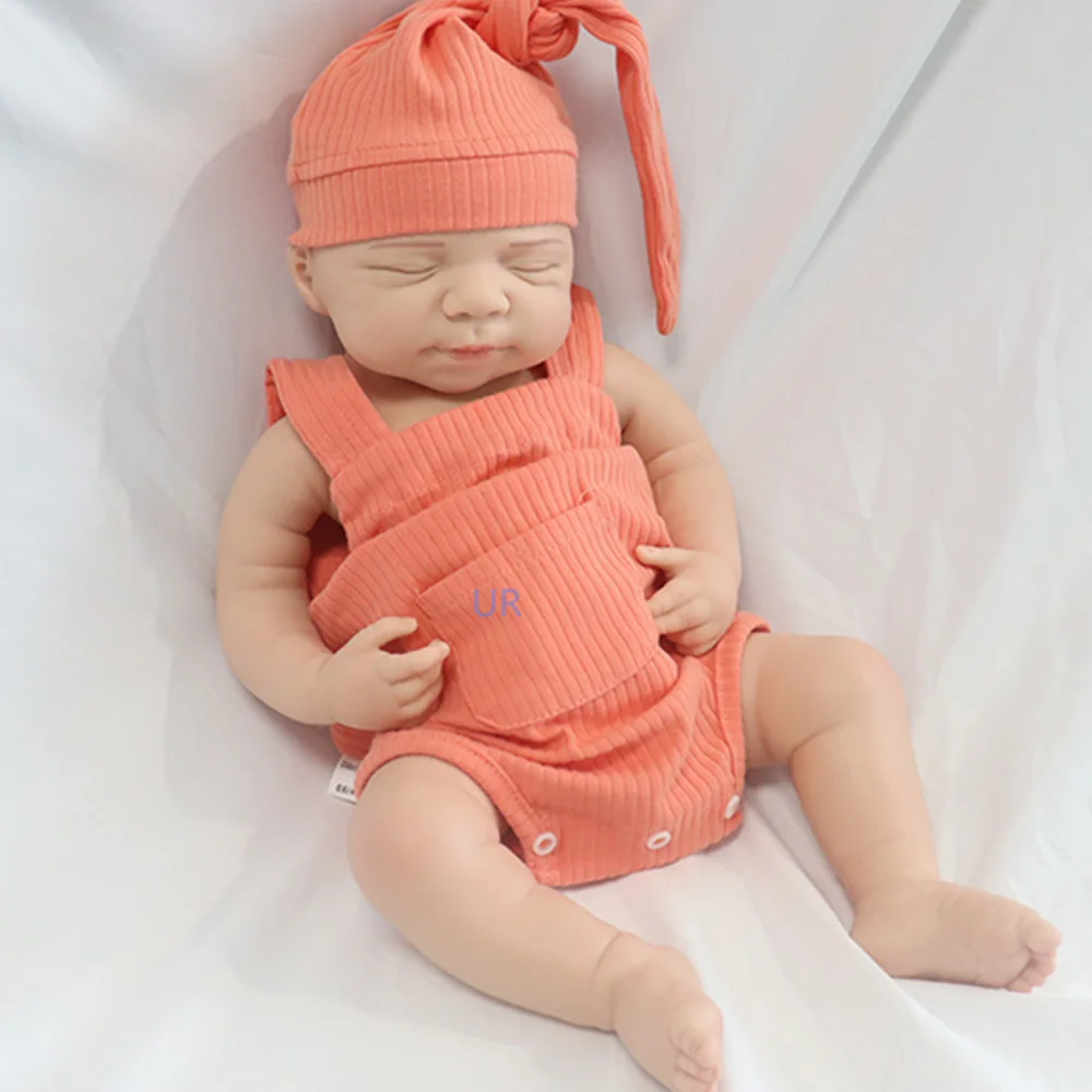 18" Solid Silicone Reborn Baby Doll Washable Floppy 8.6Lb Newborn Girl & Boy Soft Touch Silicone Baby Christmas Kits Gift