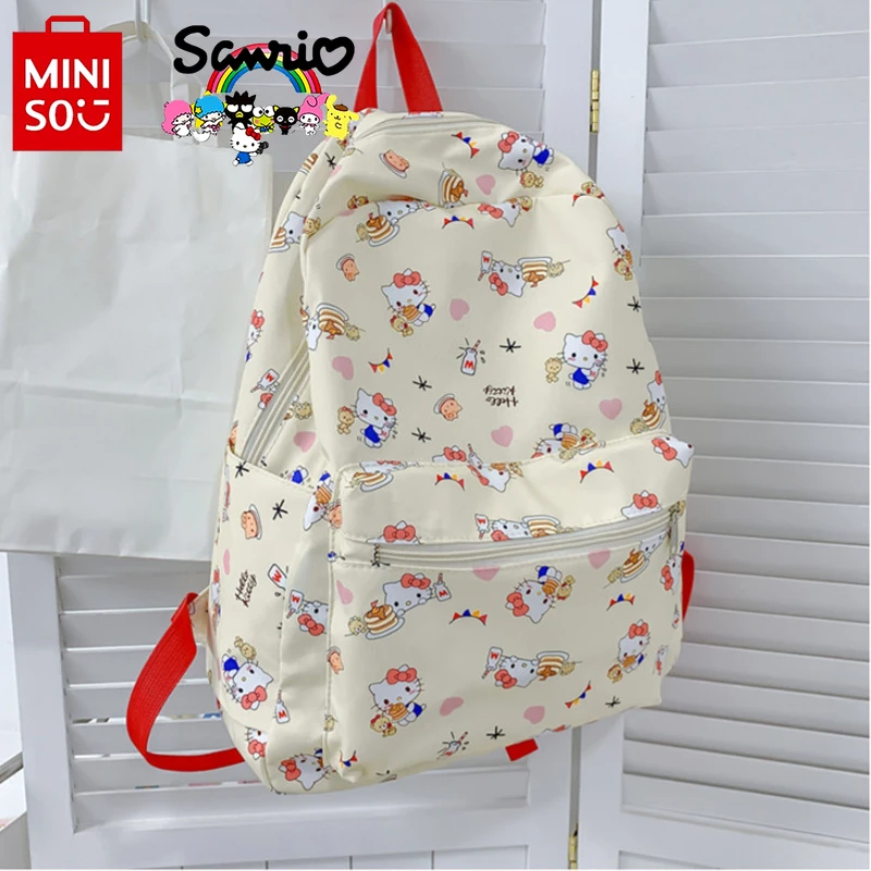 Miniso Hello Kitty Women's Backpack Fashion High Quality Waterproof Girl Backpack Cartoon Large Capacity Student Backpack