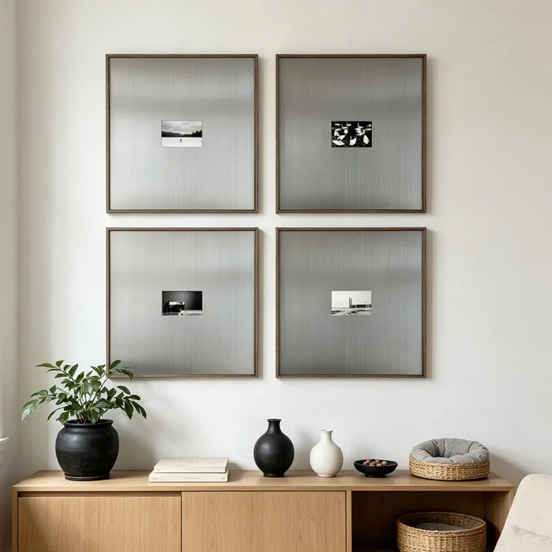 Stainless steel modern art hanging painting minimalist porch restaurant decorative painting study office high-end murals