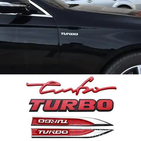 Metal Turbo Logo Car Sticker Trunk Body Badge Decoration for MG Mercedes Benz Jaguar Audi Ford BMW Honda Nissan Accessories