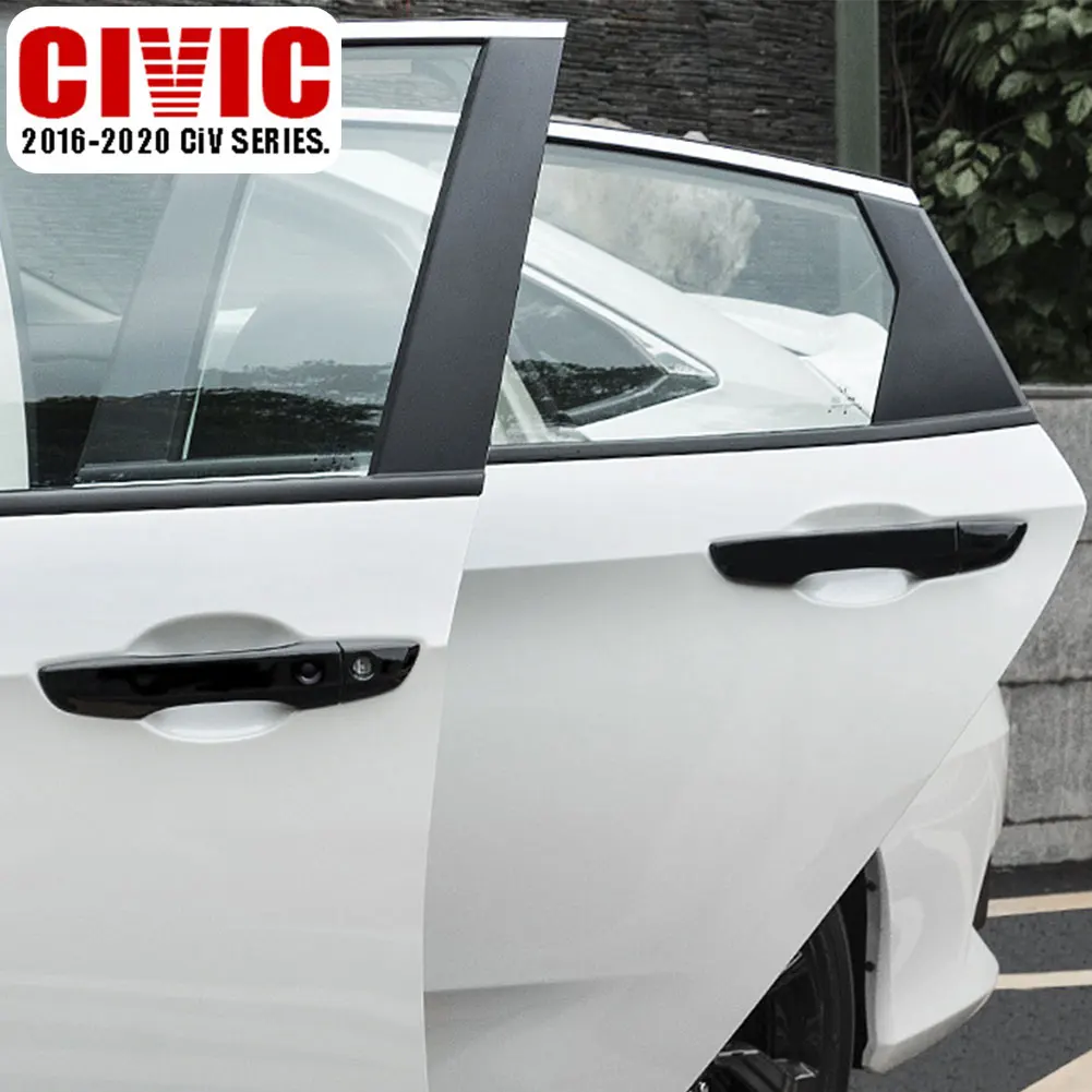 4 pçs capas de maçaneta da porta com entrada sem chave exterior maçanetas capas para honda para civic 10th 2016 2017 2018 2019 decoração do carro