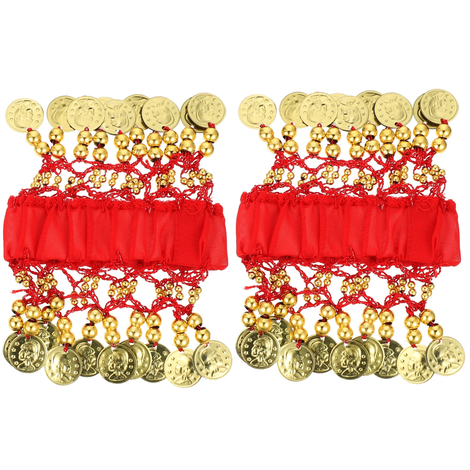 2Pcs Belly Dancing Bell Coin Anklets Accessories for Belly Dance Costume Wedding Cosplay Anklet Foot Jewelry Ankle Bracelets
