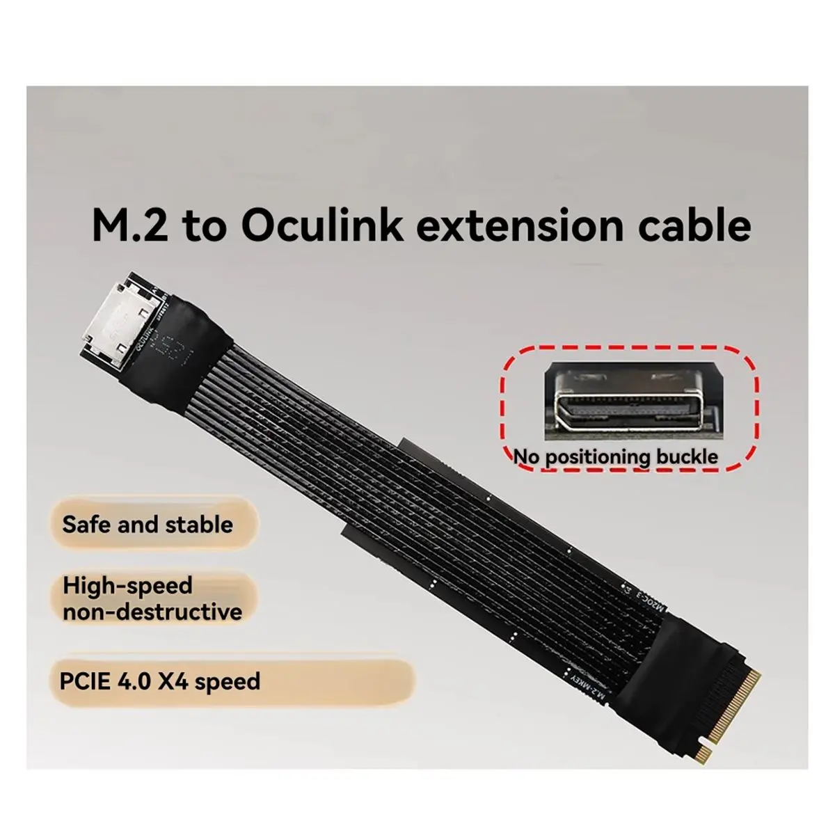 Digital Essentials 4Gbps M.2 to Oculink 4i Extension Cable for PC Desktop for M2 M-Key NVME to SFF8612 Adapter Cord PCIe 4.0 X4