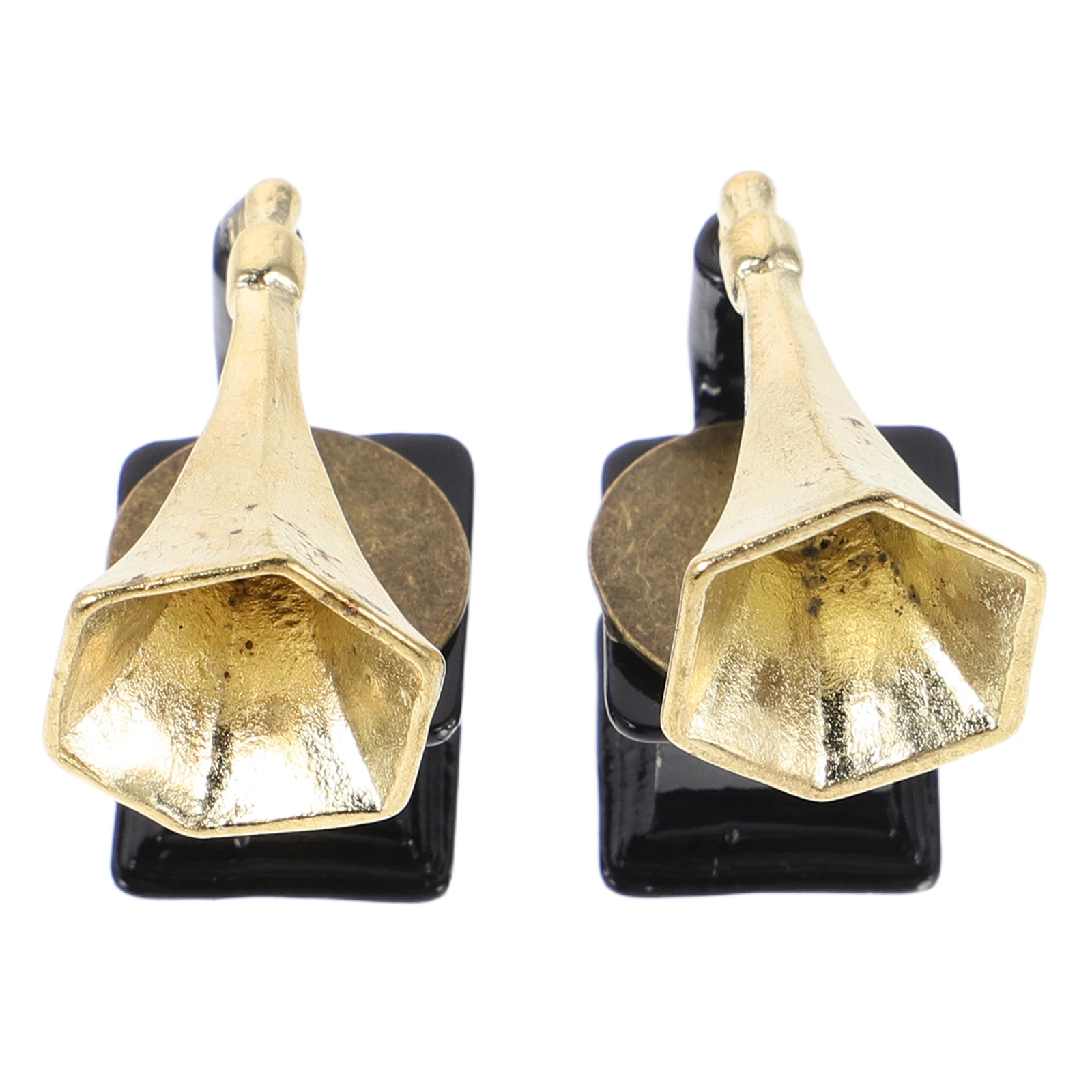 

2 Pcs Retro Phonograph Model House Musical Instrument Accessories Miniature Black