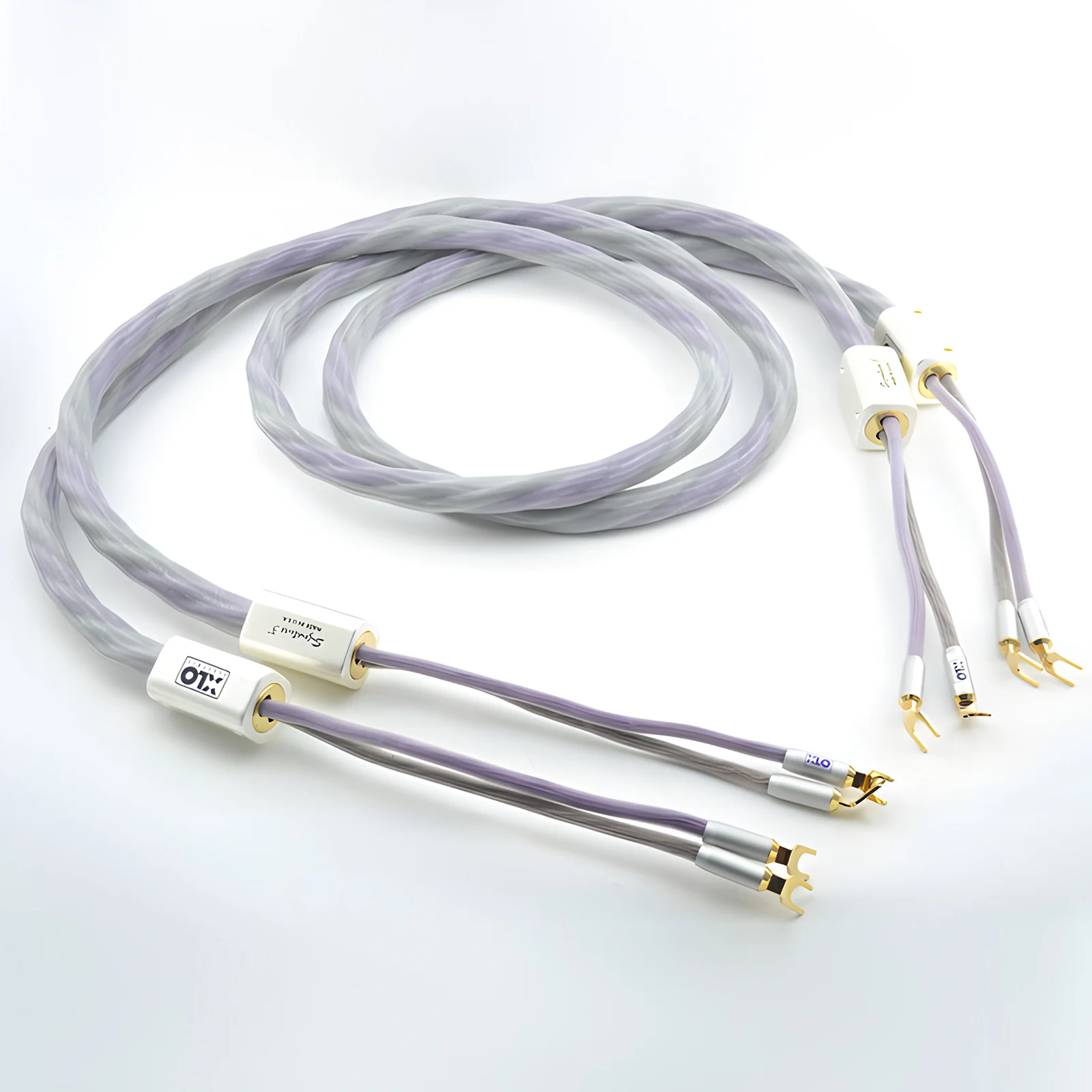 كابل مكبر صوت XLO Signature 3 HiFi من النحاس النقي XLO 2 إلى 2/4 Y مقابس بأسمائها الحقيقية أسلاك مكبر الصوت لمكبر الصوت وأنظمة A/V