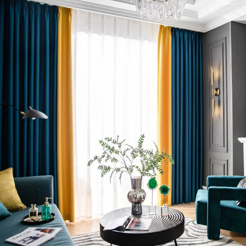 

Bedroom Soundproof Curtain Simple Living Room Shading Strong Road Noise Reduction Hook Type Thickened Cotton Linen Curtains