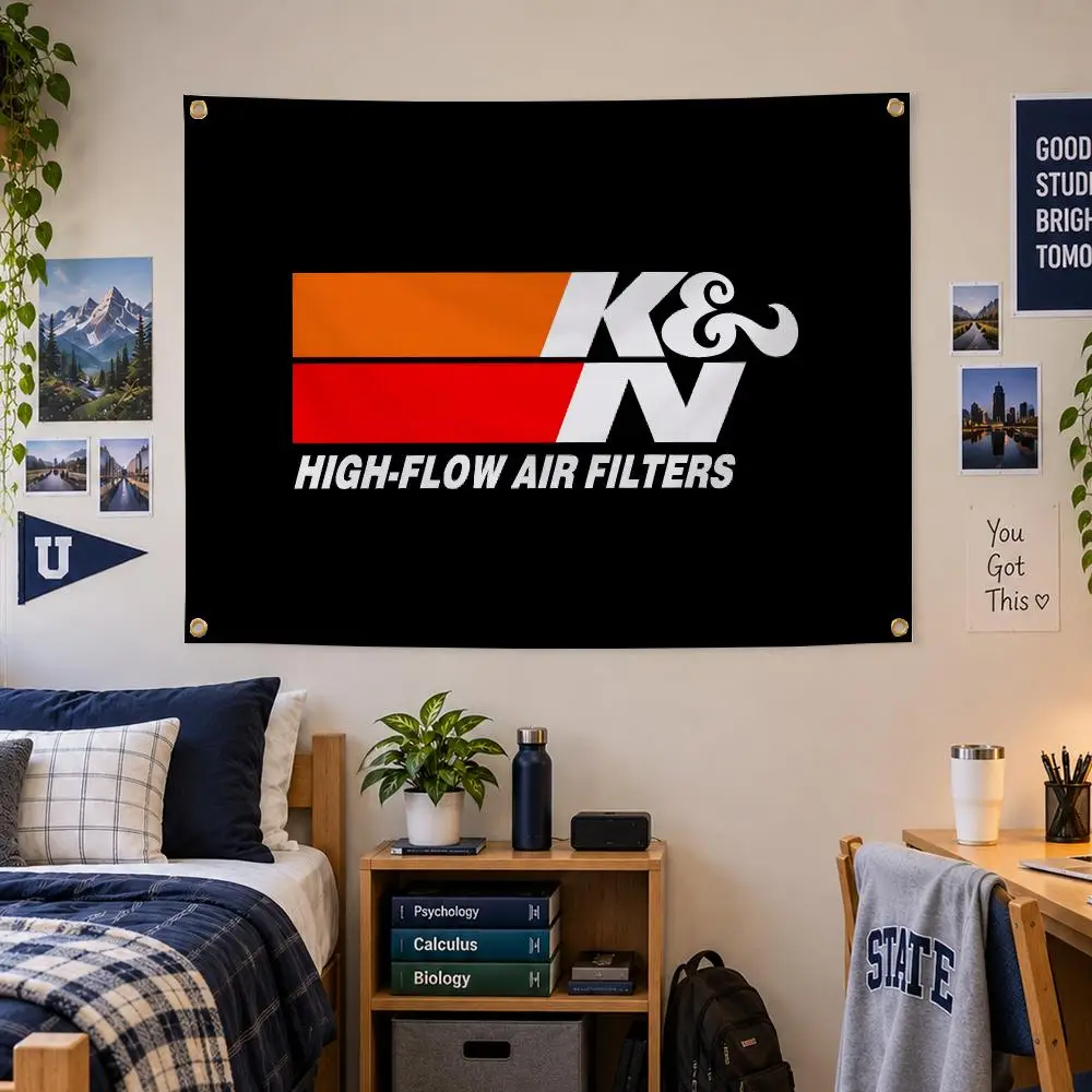 K&N Performance Air Intake Racing Flags Personalized Banner Flag Room Dorm Camping Picnic Garage Bar Outdoor Wall Decor