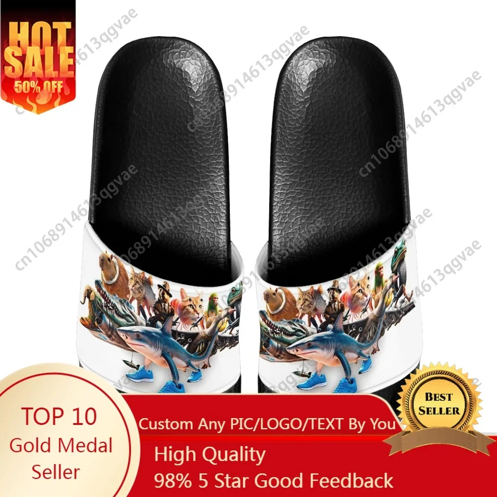 Abstract Italian Brainrot AI Slippers Home Water Shoes Men Women Teenagers Beach Pool Sandals Custom Summer Slipper