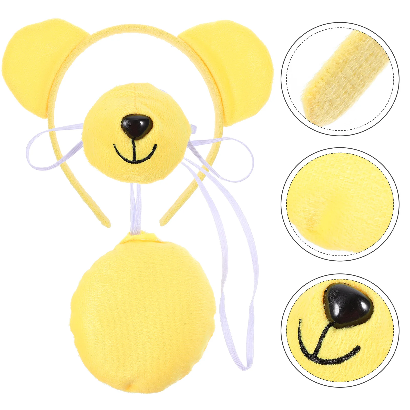 

1Set Raccoon Costume Accessory Set Lightweight Headband Nose Tail Halloween Performance Party Raccoon Costume