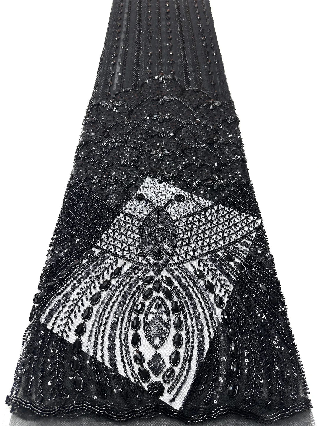 

Luxury African Lace Fabric 2026 High Quality Heavy Sequin Beads Stones Lace For Nigeria Wedding French Net Lace Fabric Christmas