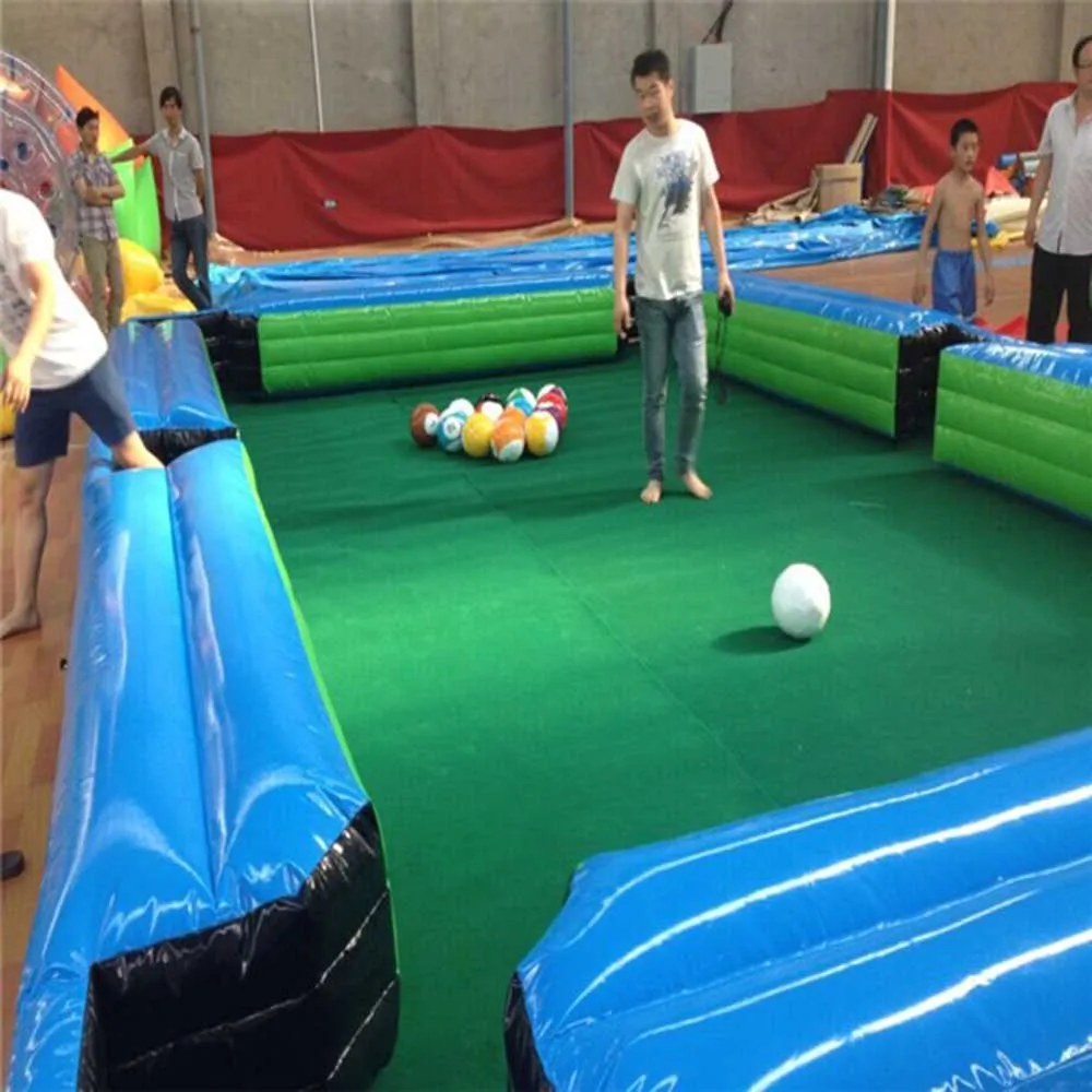 

free shipping Funny Billiard Sport game inflatable football snooker table,soccer pool table for amusement park with blower