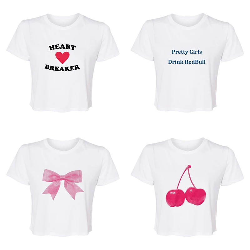 

Crop Top Y2K Graphic T Shirt Women Summer Soft Comfortable Short Sleeve Tee Streetwear Fashion Letterpress O Neck Sports Tops