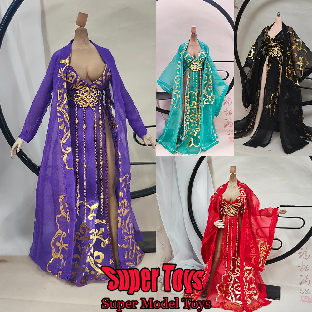 

In Stock 1/6 Scale Women Soldier Clothes Set 6 Chinese Styles Bra Skirt With Long Stole 12-inches Action Figure Doll Toys