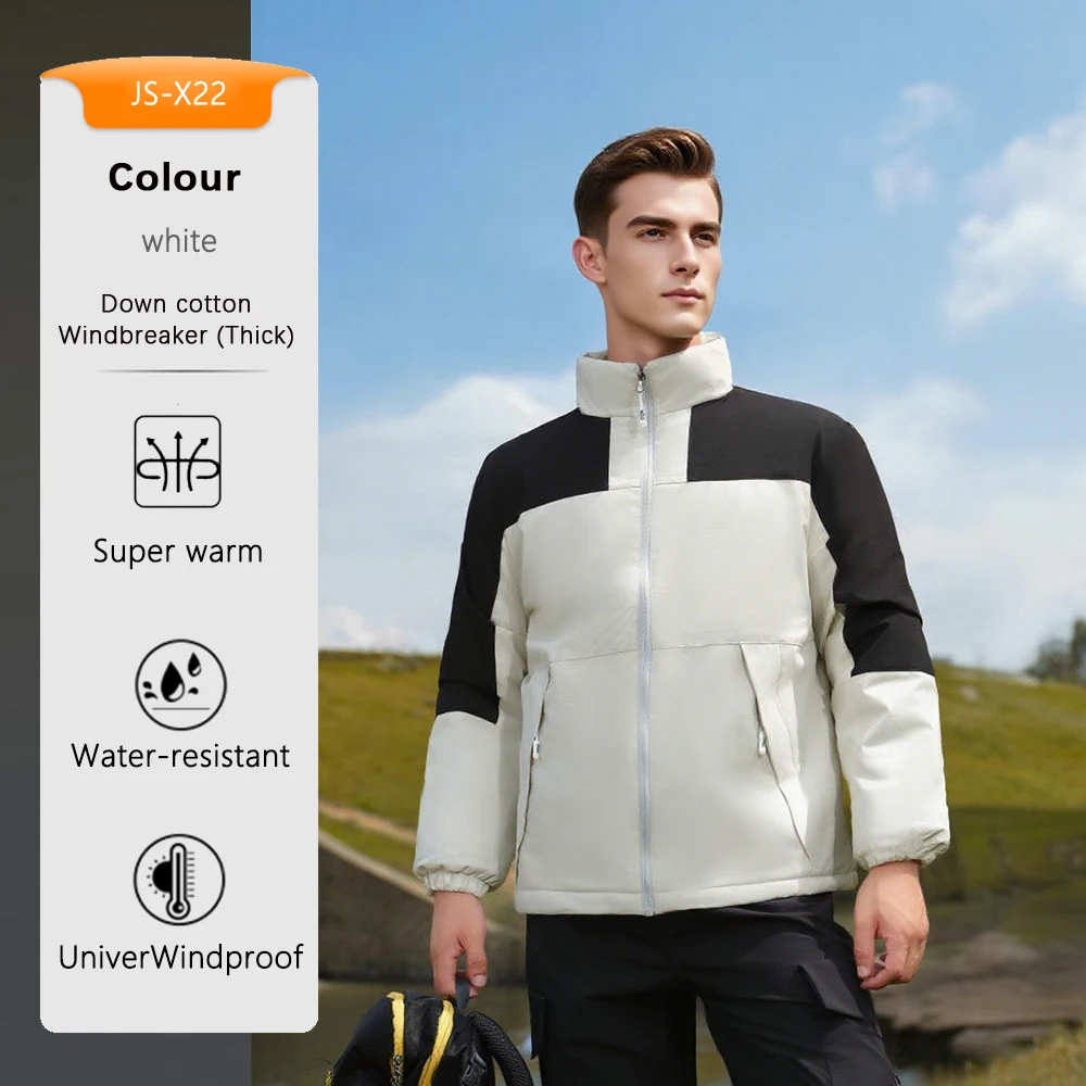 

Down Cotton Outdoor Windbreaker Jacket Men Women Casual Hooded Long Sleeve Coat Streetwear Winter Climbing Gear Sportswear​​ Top