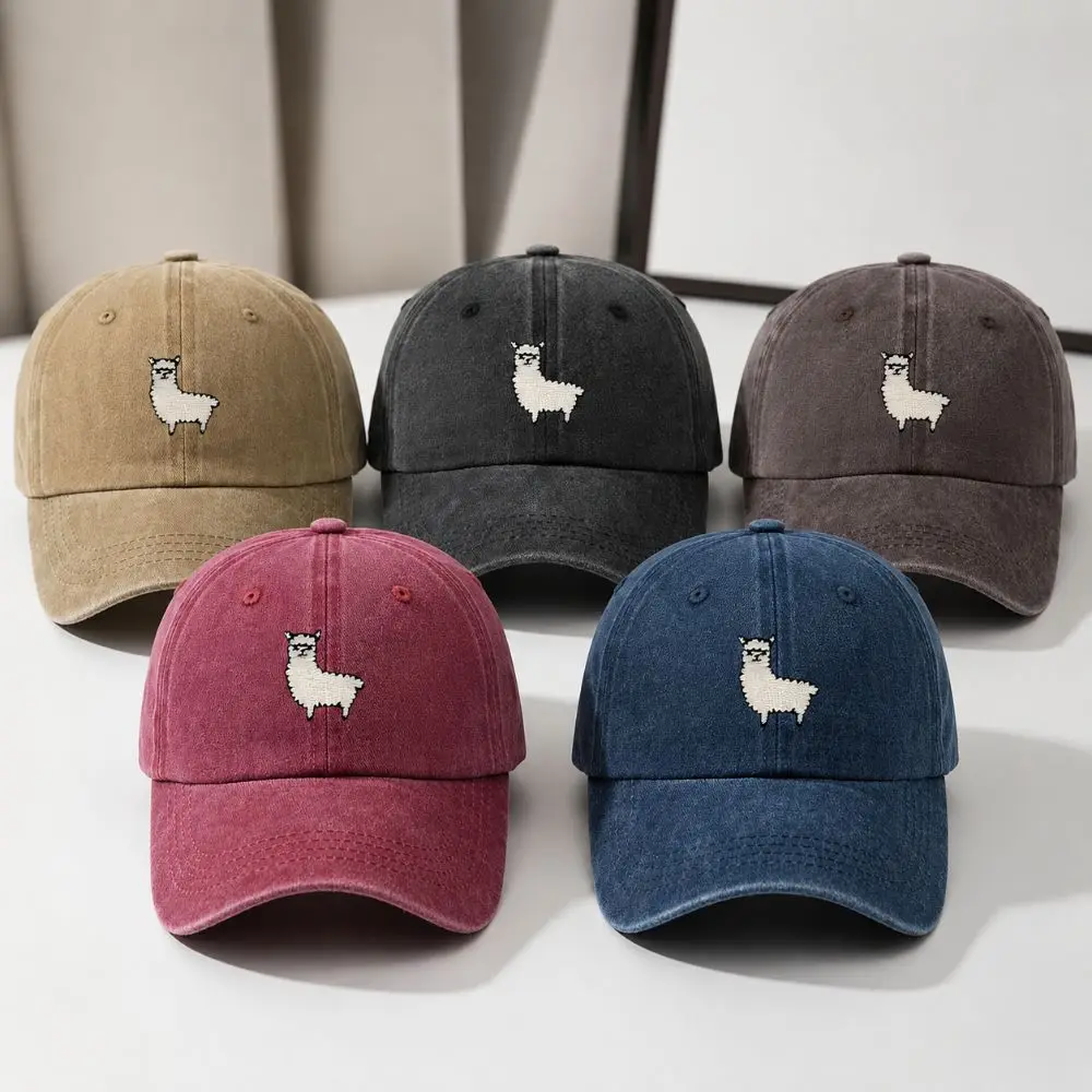 Creative Cute Sheep Pattern Baseball Hat Adjustable Casual Duck Tongue Hat Versatile Breathable Sun Protection Hat Outdoor