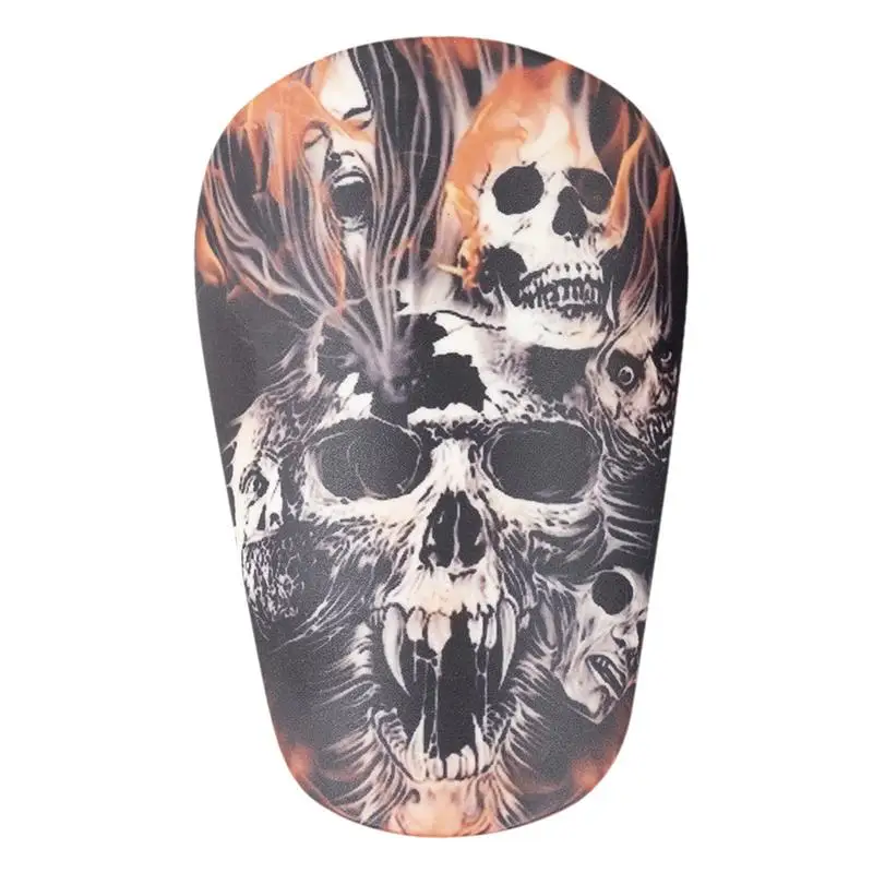 Training Shin Guards Skull And Flame Design Training Shin Guards Halloween Sportswear Accessory Breathable Shin Guard Shock