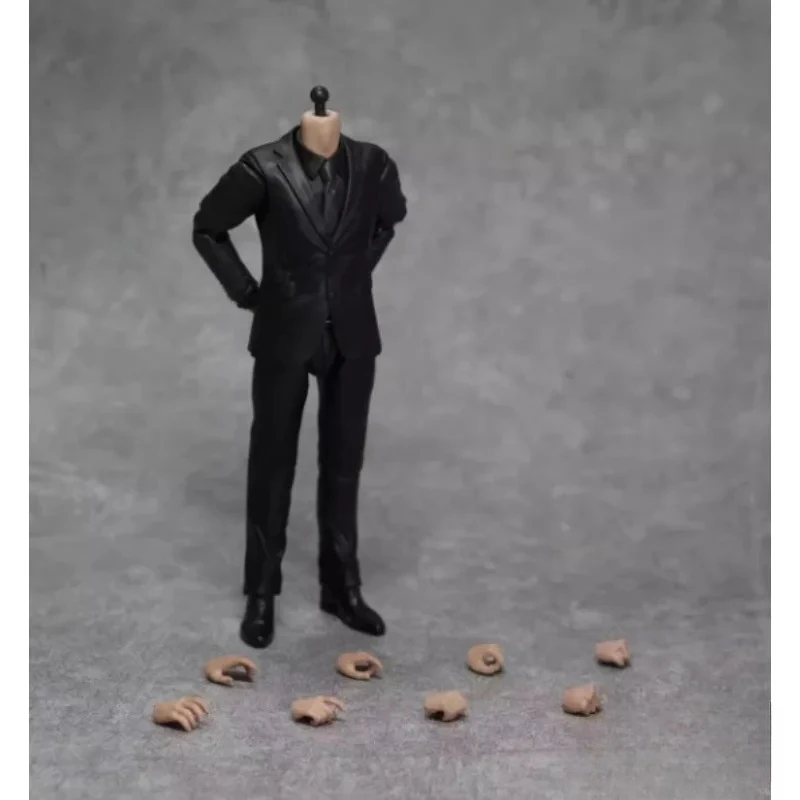 

1/12 Scale Male Black Suit Body with Interchangeable Hands Soldier Model for 6" Action Figure SHF NW MEZCO Head Sculpt
